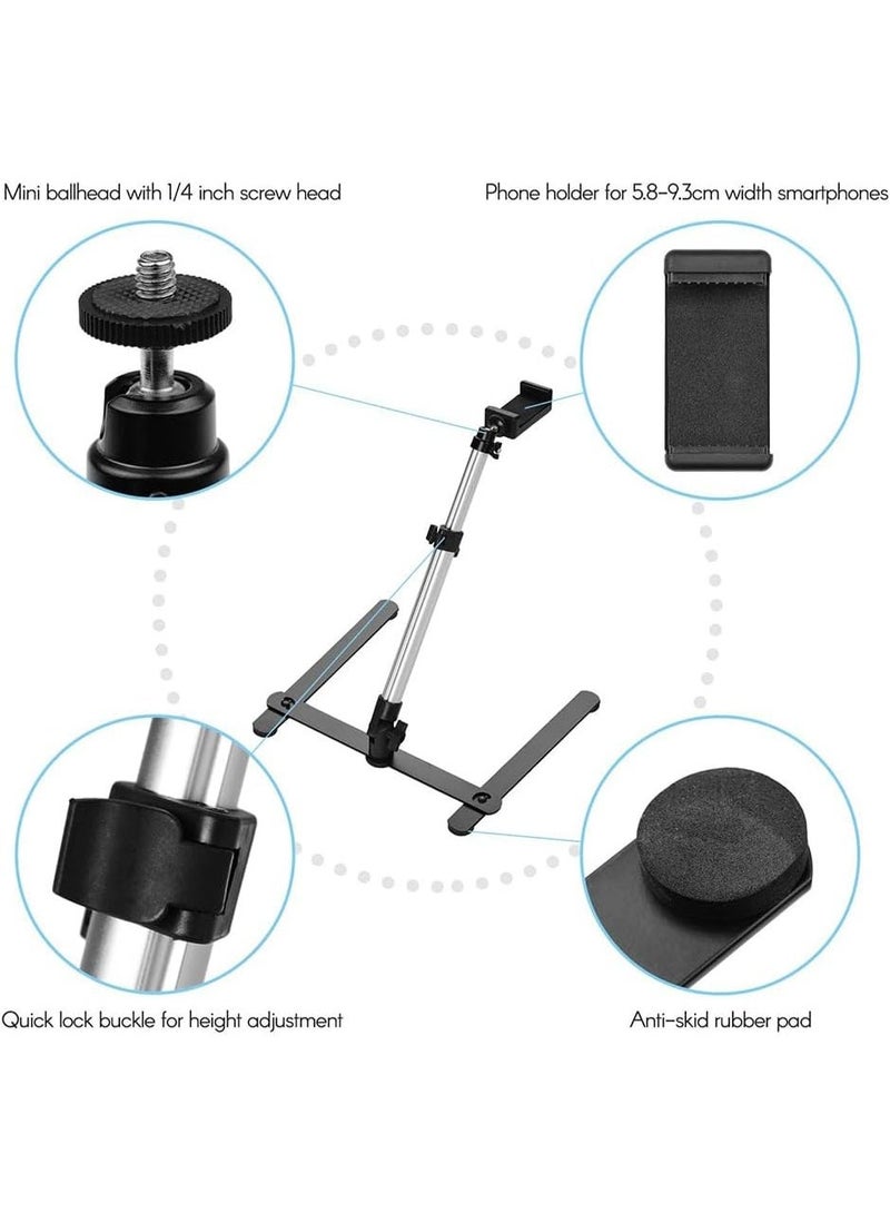 YZMA GLOBAL Adjustable Overhead Phone Stand for Photography & Video Recording, Tabletop Copy Stand Phone Holder, Flexible Desktop Tripod Mount for Live Streaming, YouTube, Vlog & Content Creation - Image 3